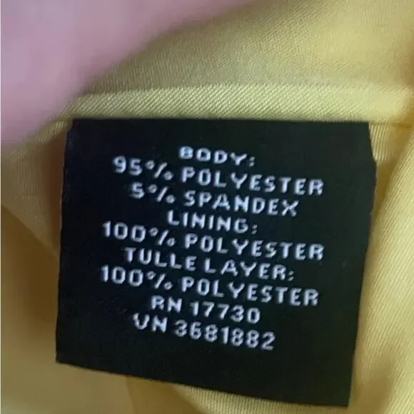 Victoria Beckham Dress Kids Girls Large Yellow Blue Striped Mini Ruffle Textured - Picture 13 of 14